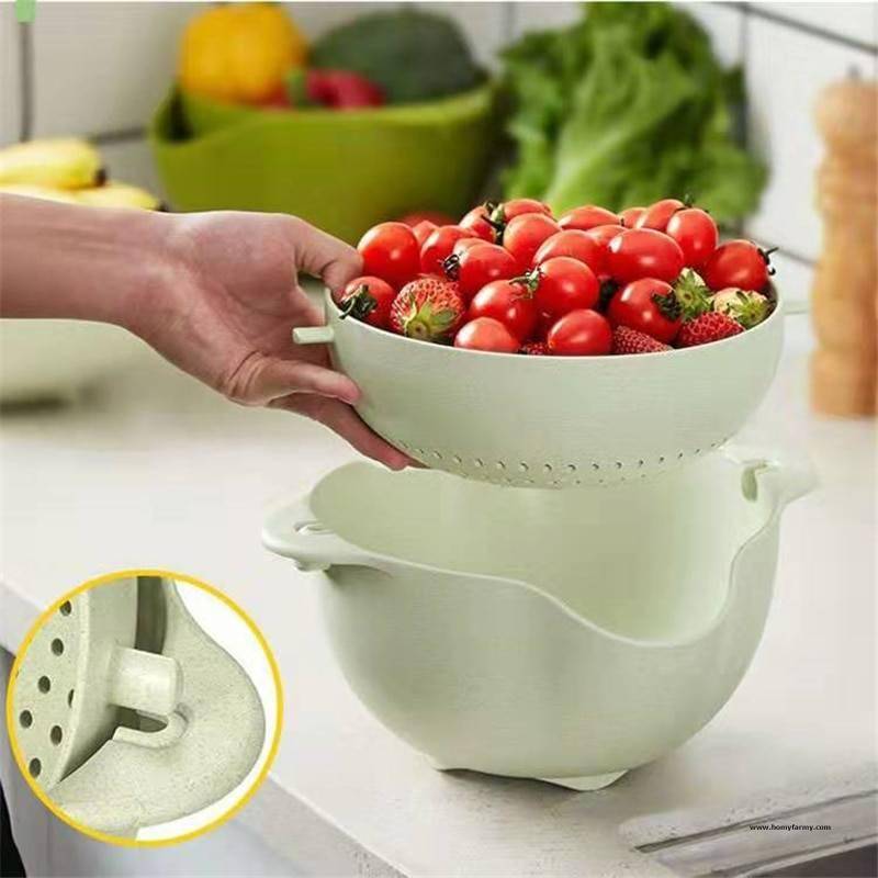 Double Drain Washing Basket Double Drain Washing Basket Kitchen Homy Farmy https://homyfarmy.com https://homyfarmy.com/double-drain-washing-basket/