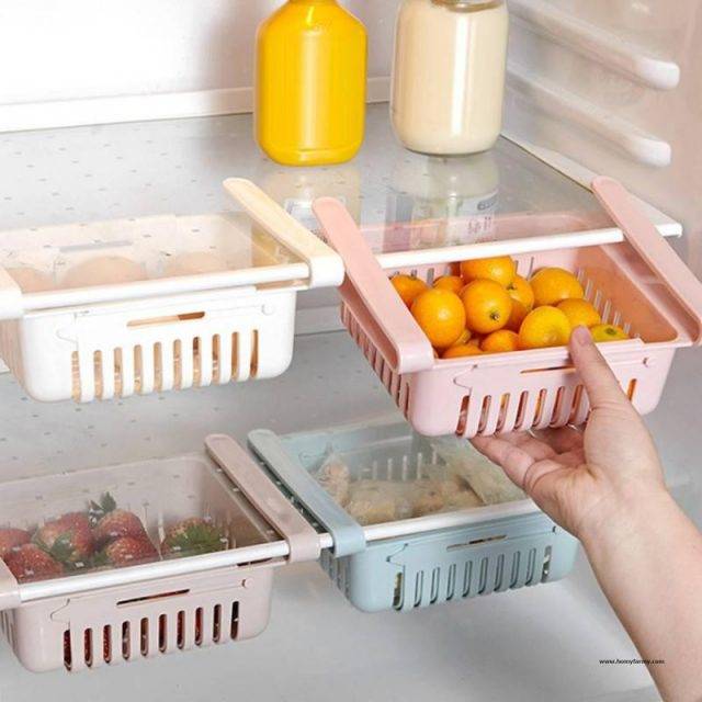 Refrigerator Plastic Adjustable Organizer Kitchen  Homy Farmy https://homyfarmy.com https://homyfarmy.com/refrigerator-plastic-adjustable-organizer/