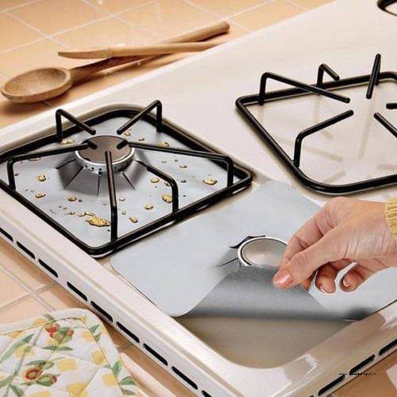 2pcs/lot Reusable Gas Range Stovetop Burner Protector Liner Cover For Cleaning Kitchen Tools Reusable Gas Range Protector
