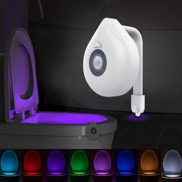 Toilet Seat LED Sensor Light Bathroom  Homy Farmy https://homyfarmy.com https://homyfarmy.com/toilet-seat-led-sensor-light/