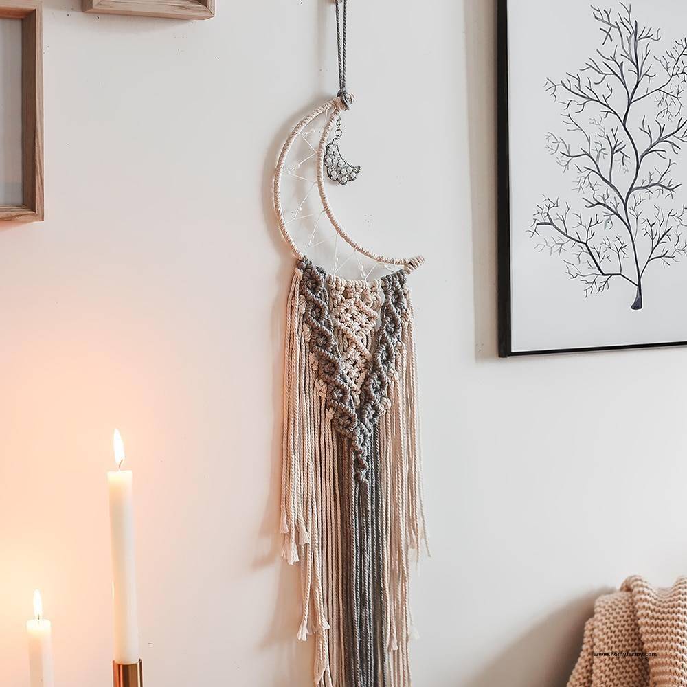 Bohemian Wall Hanging Half-Moon Selene Dreamcatcher Bohemian Wall Hanging Half-Moon Selene Dreamcatcher Decoration Homy Farmy https://homyfarmy.com https://homyfarmy.com/bohemian-wall-hanging-moon-dreamcatcher/