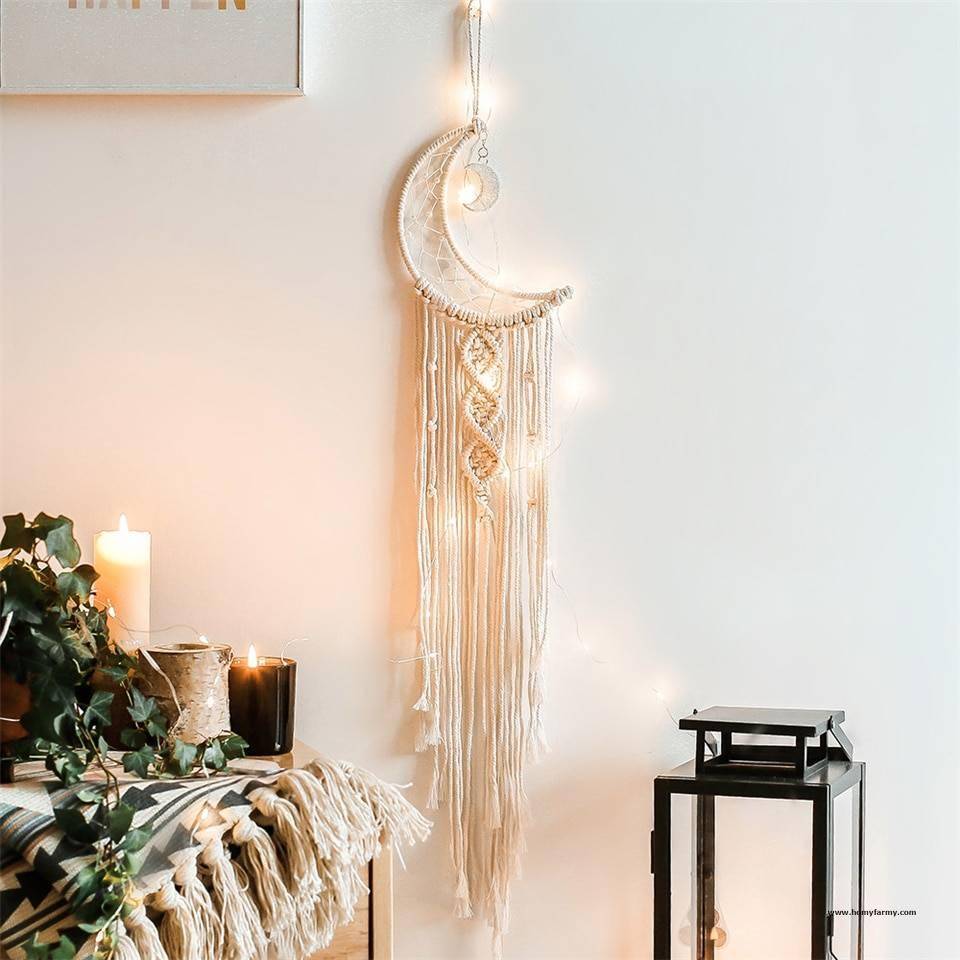 Bohemian Wall Hanging Half-Moon Selene Dreamcatcher Bohemian Wall Hanging Half-Moon Selene Dreamcatcher Decoration Homy Farmy https://homyfarmy.com https://homyfarmy.com/bohemian-wall-hanging-moon-dreamcatcher/