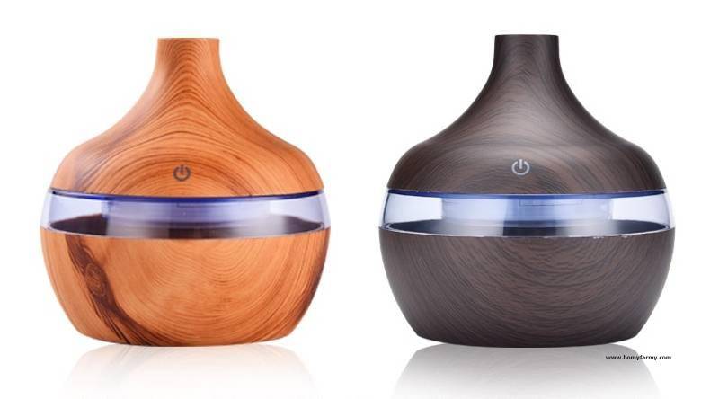 saengQ Electric Humidifier Essential Aroma Oil Diffuser Ultrasonic Wood Grain Air Humidifier USB Mini Mist Maker LED Light For fresh air wooden humidifier