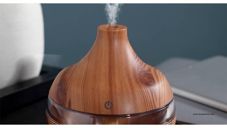 saengQ Electric Humidifier Essential Aroma Oil Diffuser Ultrasonic Wood Grain Air Humidifier USB Mini Mist Maker LED Light For Aromatherapy Wood Humidifier