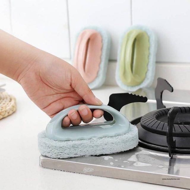 Kitchen Magic Cleaning Sponge with Handle Cleaning Kitchen  Homy Farmy https://homyfarmy.com https://homyfarmy.com/kitchen-magic-cleaning-sponge-with-handle/