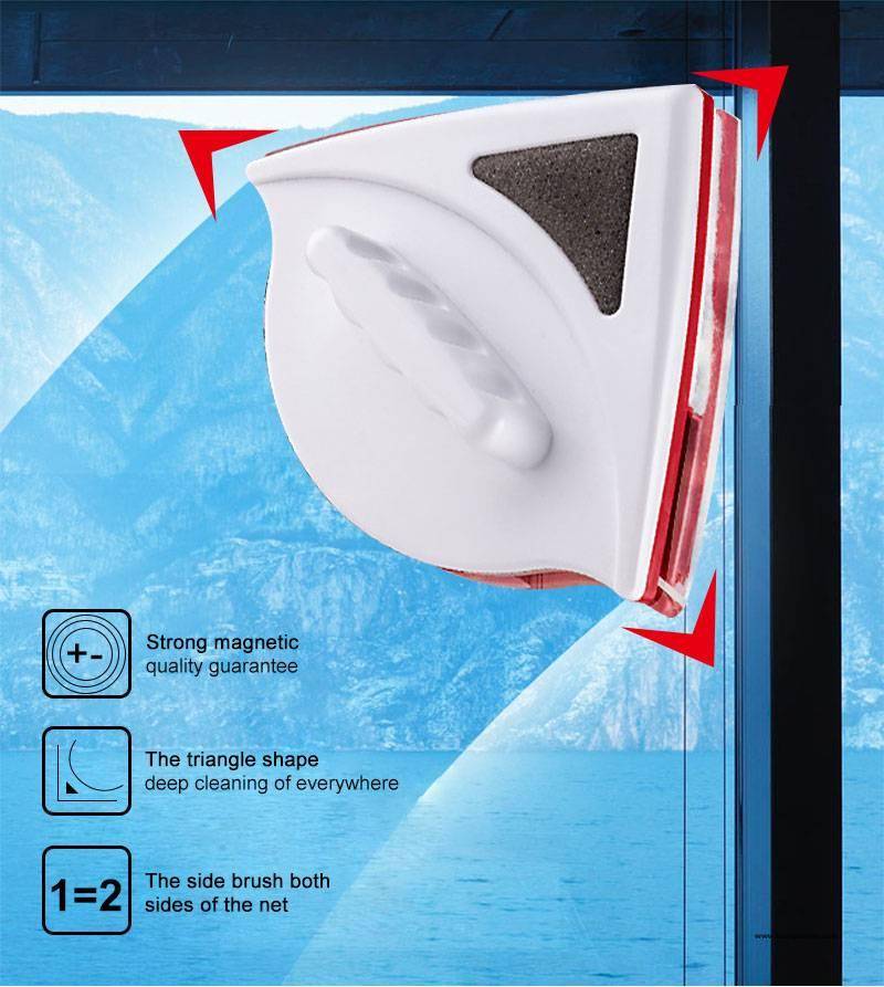 Magnetic Window Brush Glass Cleaner Brush Tool Window Wipe Double Side Magnetic Glass Brush for Washing Household Cleaning Tool magnetic window cleaner diy