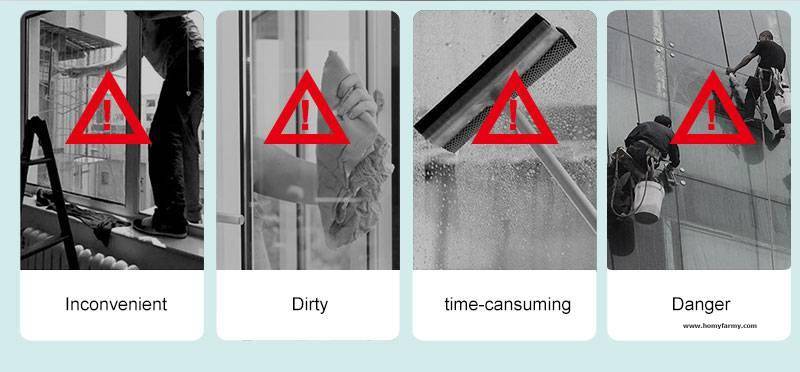 Magnetic Window Brush Glass Cleaner Brush Tool Window Wipe Double Side Magnetic Glass Brush for Washing Household Cleaning Tool