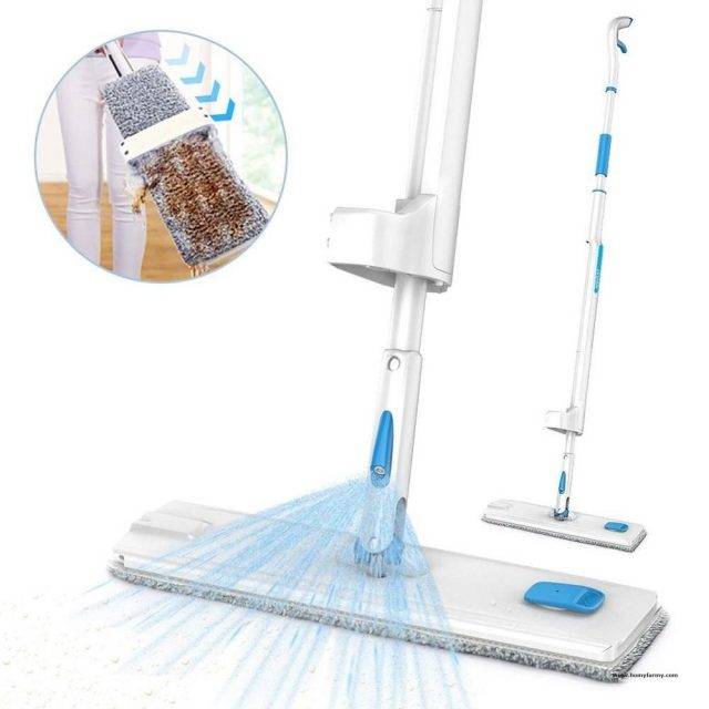 Spray Microfibre Mop With Touch Free Rinse Cleaning  Homy Farmy https://homyfarmy.com https://homyfarmy.com/hands-free-microfiber-mop/