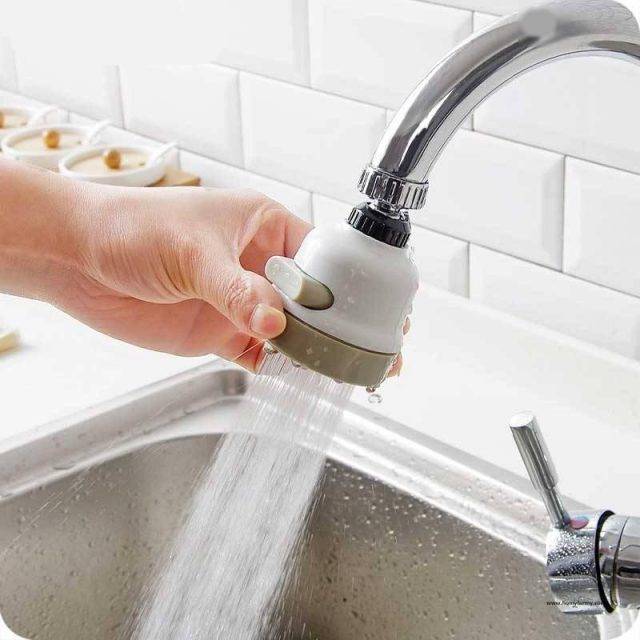 360° Rotatable Water-Saving Faucet Nozzle Bathroom Kitchen Color: Gray/White  Homy Farmy https://homyfarmy.com https://homyfarmy.com/360-rotatable-water-saving-faucet-nozzle/