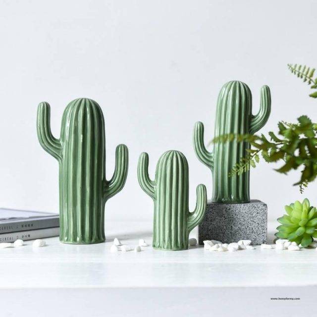 Creative Ceramic Cactus Figurine Decoration  Homy Farmy https://homyfarmy.com https://homyfarmy.com/creative-ceramic-cactus-figurine/