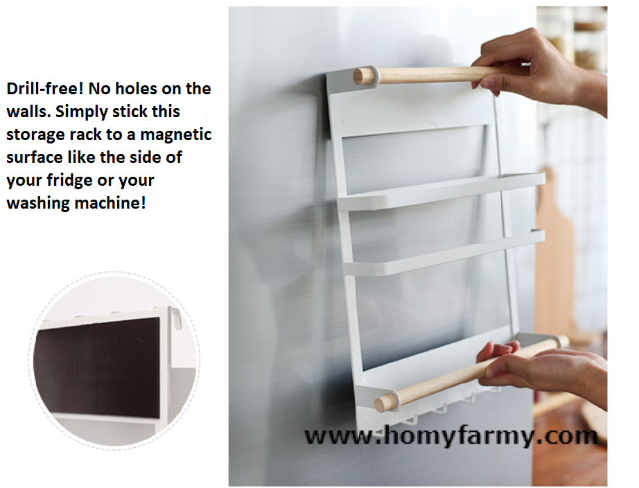 Magnetic Storage Rack For Your Refrigerator magnetic fridge organizer