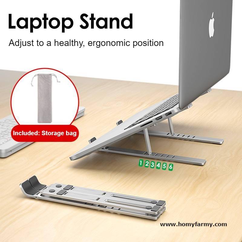 Adjustable Aluminum Laptop Stand Adjustable Aluminum Laptop Stand Best Sellers Home Improvement  Homy Farmy https://homyfarmy.com https://homyfarmy.com/adjustable-aluminum-laptop-stand/
