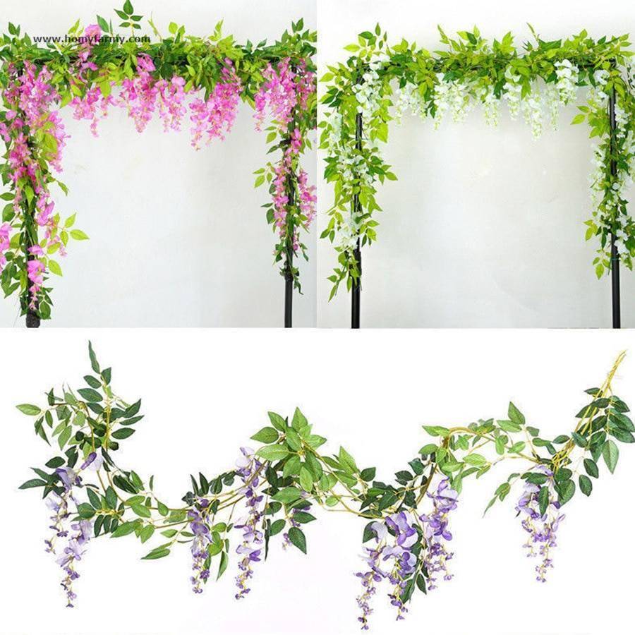 Artificial Flower Decorative Garland Artificial Flower Decorative Garland Decoration Homy Farmy https://homyfarmy.com https://homyfarmy.com/2m-wisteria-artificial-flowers-vine-garland-wedding-arch-decoration-fake-plants-foliage-rattan-trailing-faux-flowers-ivy-wall/