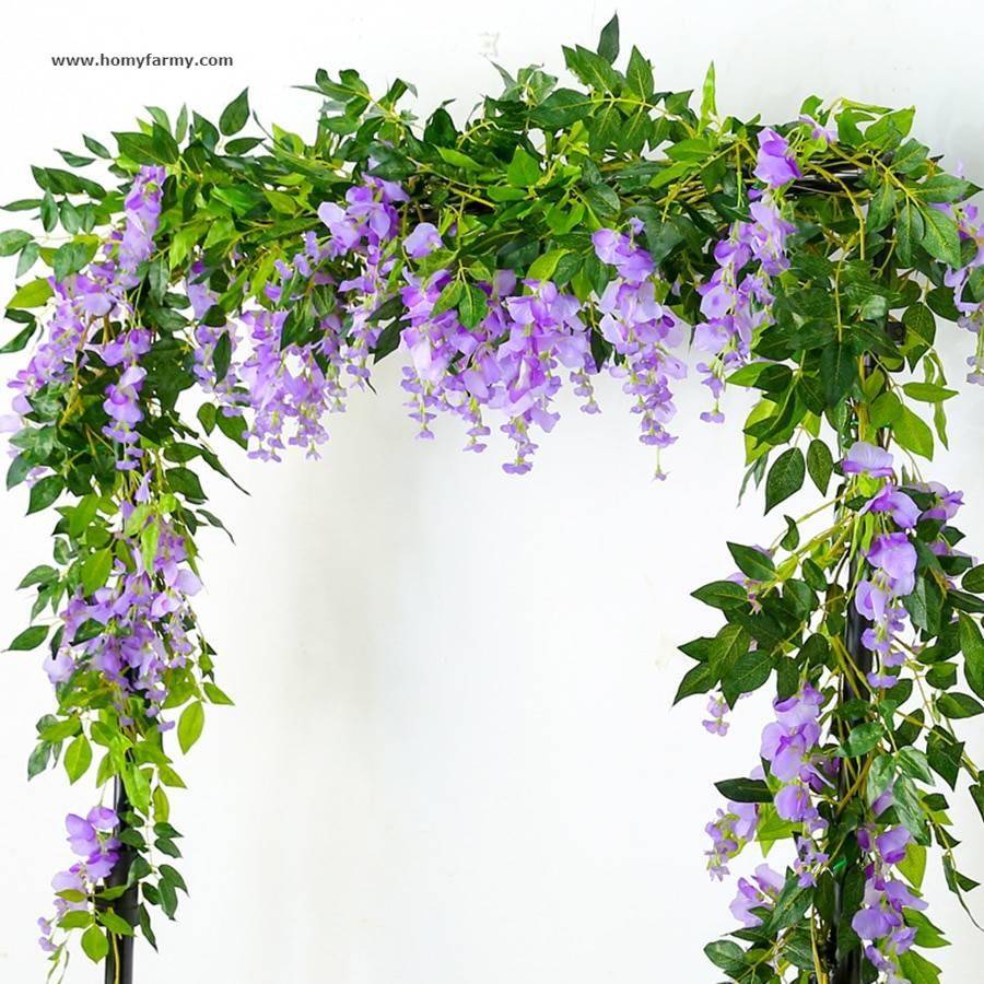 Artificial Flower Decorative Garland Artificial Flower Decorative Garland Decoration Homy Farmy https://homyfarmy.com https://homyfarmy.com/2m-wisteria-artificial-flowers-vine-garland-wedding-arch-decoration-fake-plants-foliage-rattan-trailing-faux-flowers-ivy-wall/