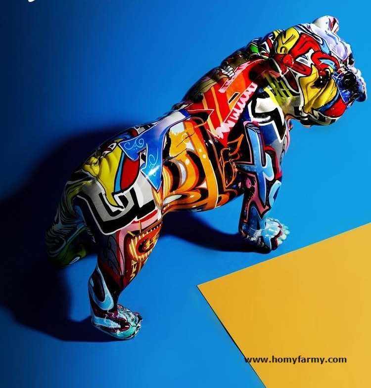 Funky Graffiti Figurine For Your Home Decor Funky Graffiti Figurine bULLDOG For Your Home Decor